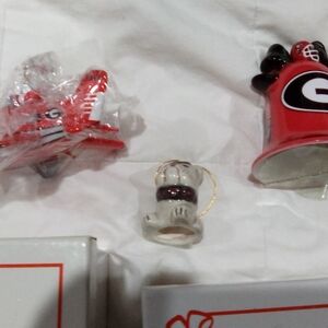 Festive Red and Black Holiday Ornaments Georgia Bulldogs